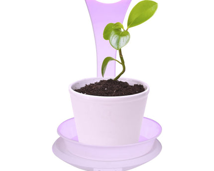 LED -plantentablet Licht 24 cm hoog, gemaakt van metaal en plastic in het wit, met geïntegreerde LED