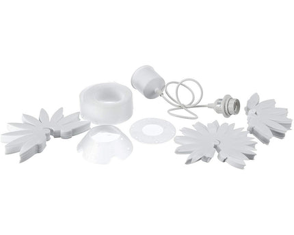 Hanger lamp "lotus" speelde hangende lamp gemaakt van wit plastic, met stevig geïnstalleerde LED's en een Øvon ca. 47 cm