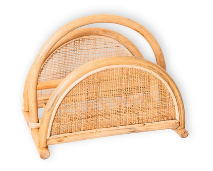 Rotan Krantenrek – Tijdschriftenhouder – Boho Krantenmand – Handgemaakte Rotan Krantenhouder ALOR