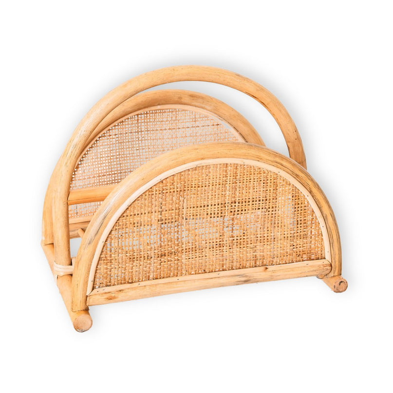 Rotan Krantenrek – Tijdschriftenhouder – Boho Krantenmand – Handgemaakte Rotan Krantenhouder ALOR