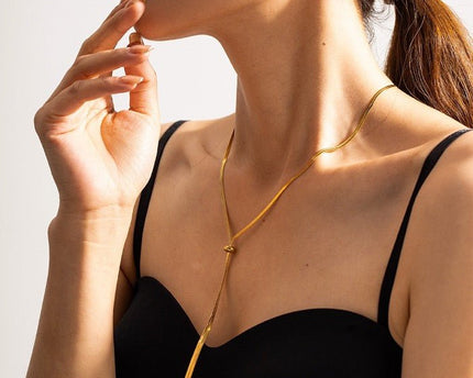Minimalistische haringbotketting uittrekbare ketting