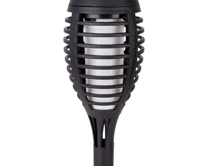 3 Set LED Earth Spit "Torch" 58 cm gemaakt van grijs plastic, met geïntegreerd LED, zonnelampje voor buiten