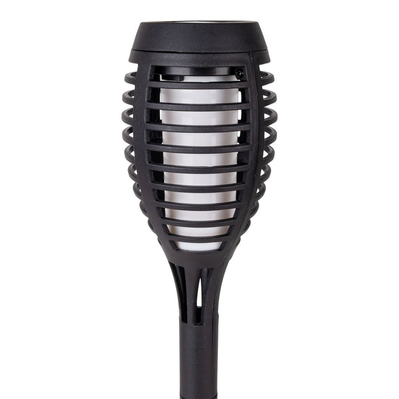 3 Set LED Earth Spit "Torch" 58 cm gemaakt van grijs plastic, met geïntegreerd LED, zonnelampje voor buiten