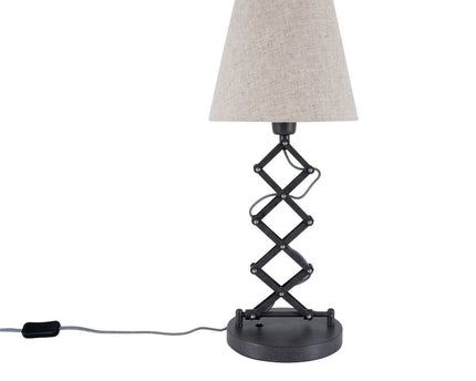 Scarfish Lamp "Adrienne", lengte van 37-71 cm, gemaakt van bruin metaal met natuurlijk gekleurde textielparaplu's, E27-aansluiting, verlichting voor woonkamer, eetkamer of kantoor