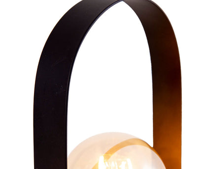 Metalen tafellamp "Faro" h: 28.5cm zwart