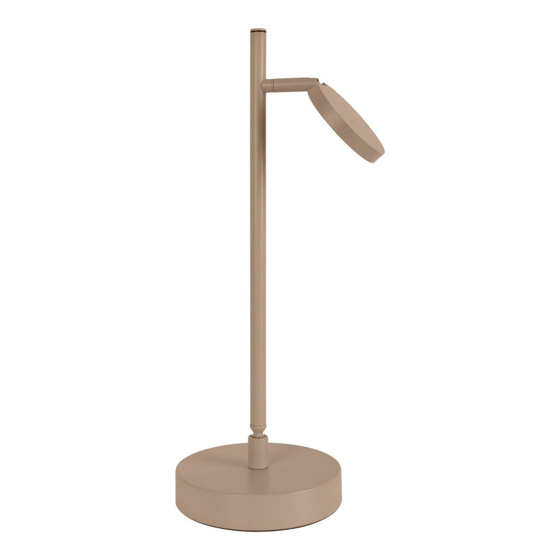 LED Draadloos tafellicht "Lupa", 45 cm hoog, gemaakt van gelakte aluminium (matte amandelen, pantone 481 c) en wit plastic, LED geïntegreerde, dimbare, aanraaksensor.