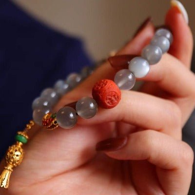 Labradoriet kralen armband met boeddhisme gelukkige charms