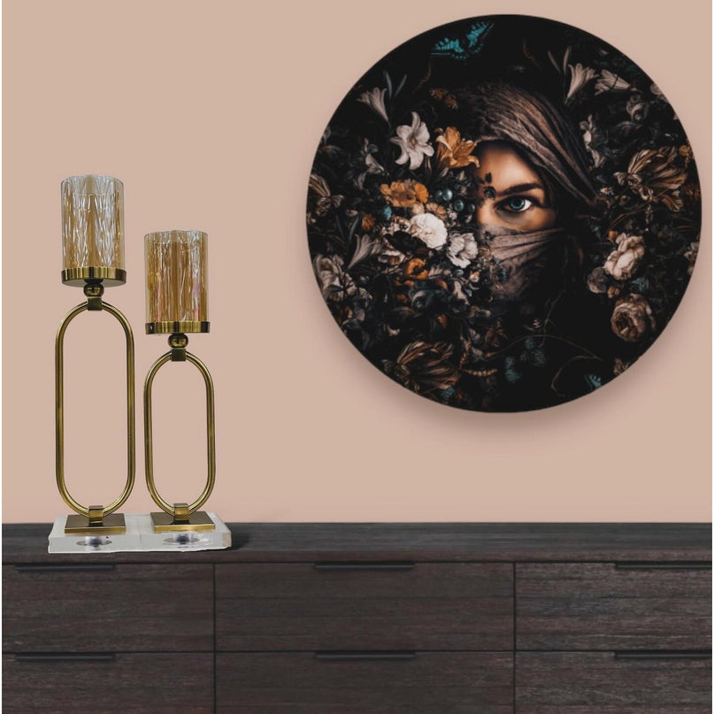 KANDELAAR | GLAS | GOUD ZH02 Grote maat: 12*50*8.5