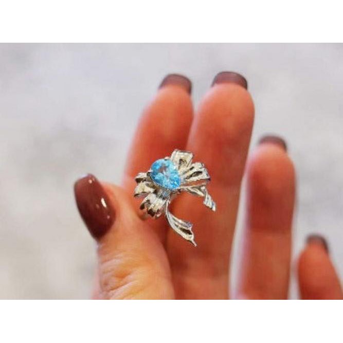 Princess Style Blue Topaz -ringen - verstelbaar