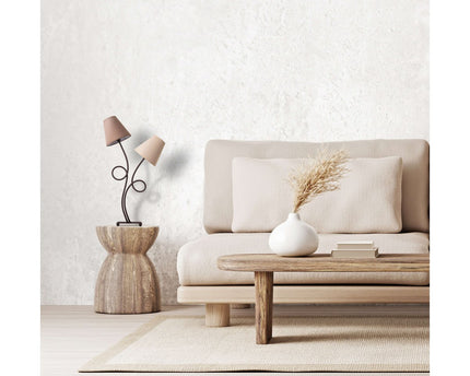 Tafellamp, 2-flame "boho" ", tafellamp bruin/beige, met E14-aansluiting, voor eetkamer, woonkamer, gang of kantoor, 65 cm hoog