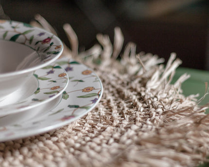 Placemat (set van 2,4 of 6) AMBON | Placemat van Raffia | 45 cm doorsnee
