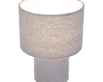 Tabellamp "Fluffy" met tekstbladen en voet in groen, E27, ca. 31 cm hoog