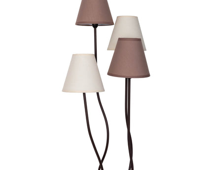 Textiel staande lamp 4-flame "boho", vloerlamp in beige/bruin, met E14-aansluiting, voor eetkamer, woonkamer, gang of kantoor, 138 cm hoog