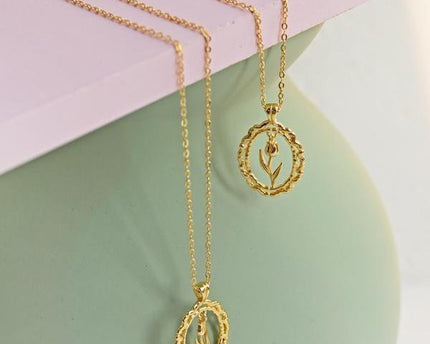 Moderne Vintage Tulpenketting - Goud vermeil