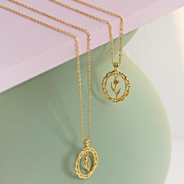 Moderne Vintage Tulpenketting - Goud vermeil