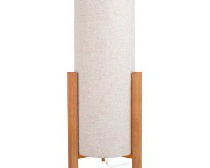 Tafellamp "Matilda" klassieke tafellamp met natuurlijk uiterlijk door hout en stofscherm, E27 -aansluiting, 52 cm hoog