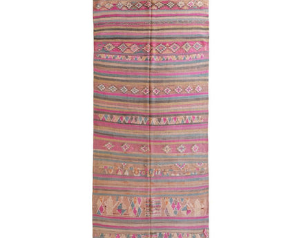 Zuiver wollen Marokkaans Kelim Berber tapijt 155 x 363 cm