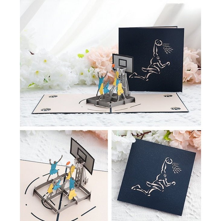 3D -kaart voor hem voor papa - basketbalontwerpkaart