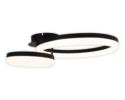 LED CCT-plafondlicht "Circulo" gemaakt van zwart metaal en zandkleurig plastic 53 cm lang