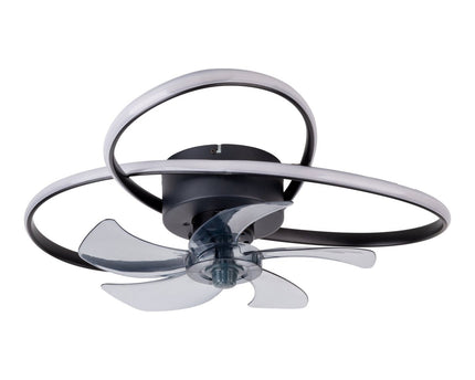 Het moderne LED -plafondlicht "Leccio" inclusief ventilator, nachtlichtfunctie, dim- en lichttemperatuurinstelling is uitgerust met stevig geïnstalleerde LED's en heeft een geschatte Øvon 58 cm.
