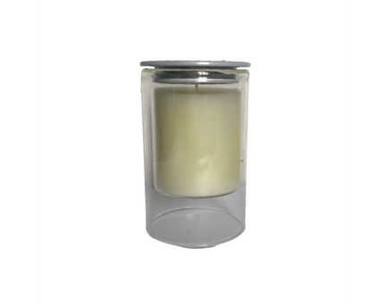 Witte kaarsen musc parfum 7x11.3 cm