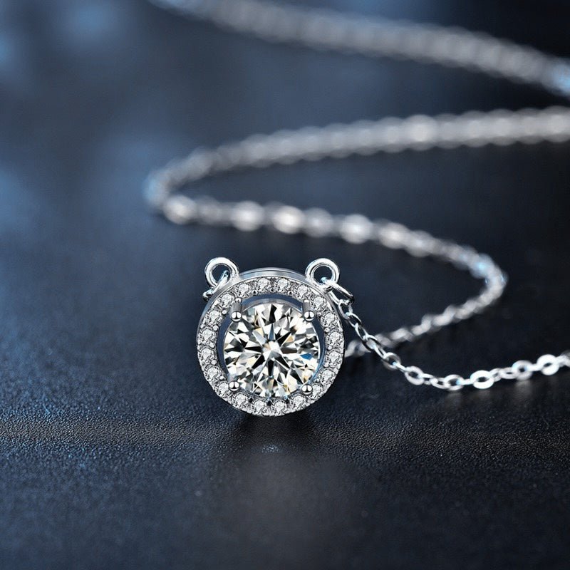 Sprankelende Moissanite Halo ketting