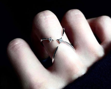 Sterling Silver Star Trace dubbelzijdige ring