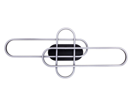 LED CCT -plafondlicht "Carlon" gemaakt van Matt Black Aluminium en Plastic, met geïntegreerde LED, 120 cm lang