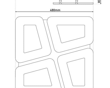 LED -plafondlamp "SIMEN" 48 x 48 cm, metaal en plastic, wit, geïntegreerde LED's, warm wit