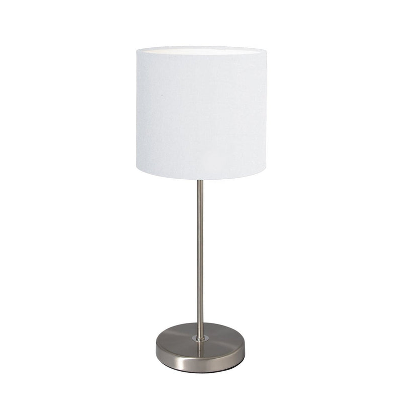 Tafellamp "New York", klassieke metalen tafellamp met tekstbladen in wit, met E27 -aansluiting, 38,5 cm hoog, perfect voor woonkamer, eetkamer, gang en kantoor