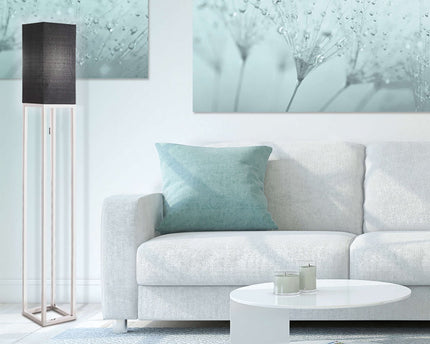 Staande lamp "Alfa", moderne vloerlamp gemaakt van metaal en textiel in chroom/donkergrijs, met E27 -aansluiting, 150,5 cm hoog, chique lamp voor gang, woonkamer en kantoor