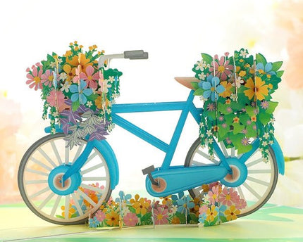 3D -kaart - Flower Bicycle Verjaardagskaart