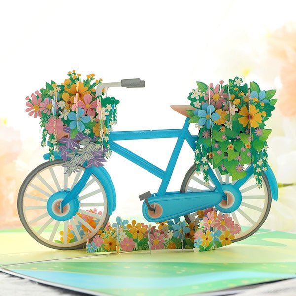 3D -kaart - Flower Bicycle Verjaardagskaart