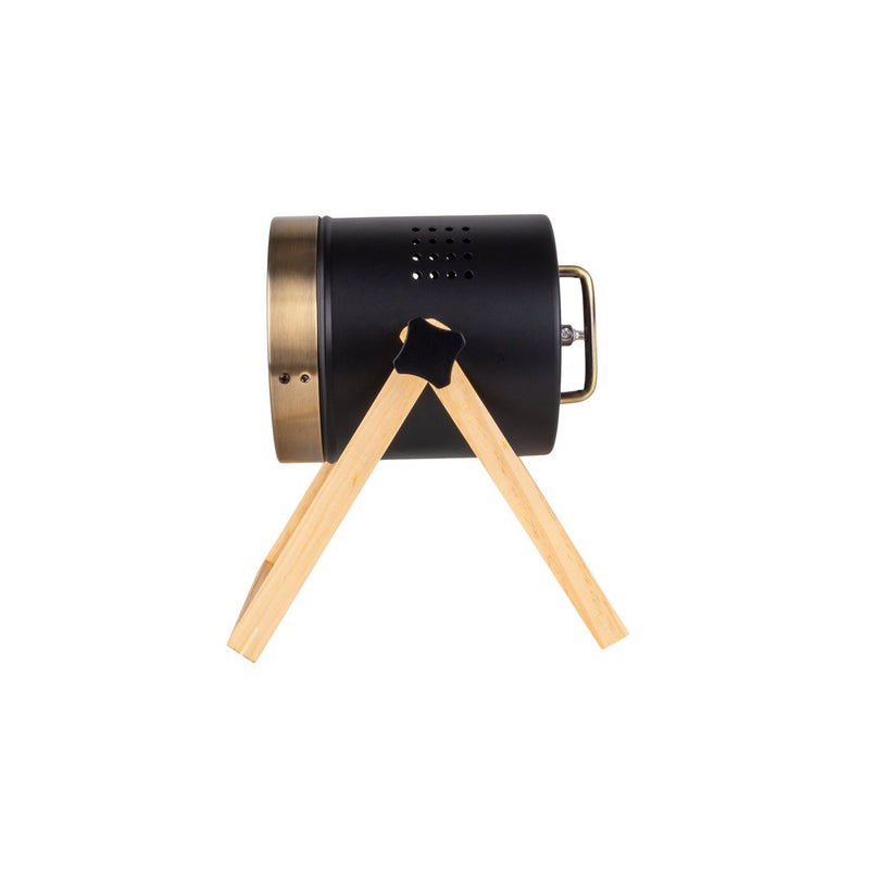 Tafellamp "Tim" gemaakt van zwart metaal en verzadigd plastic, met E27 -aansluiting, tafellamp voor binnen, 28 cm hoog