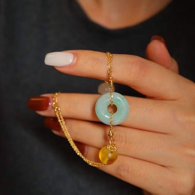 Jade en Amber Goodluck armband