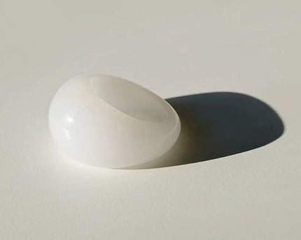 Minimalistische stoere look-ring-Tijgeroogsteen en witte jade