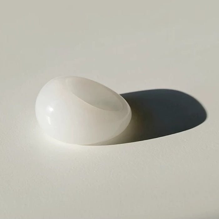 Minimalistische stoere look-ring-Tijgeroogsteen en witte jade
