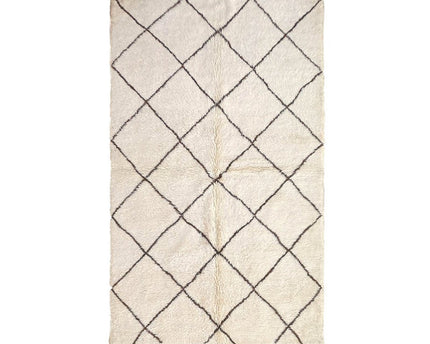 Eigentijds Berber handgemaakt wollen vloerkleed 151 x 253 cm
