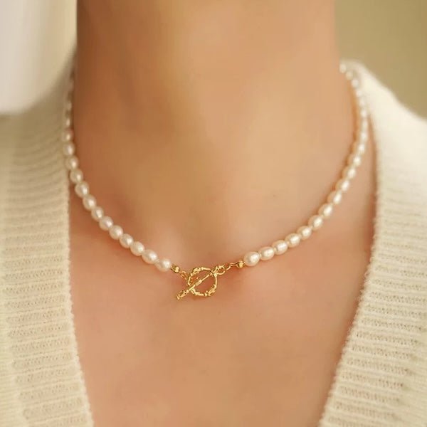 Tijdloze parelkralenketting met OT-gesp