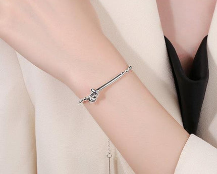 Ball Chain armband-zilveren knoopontwerp