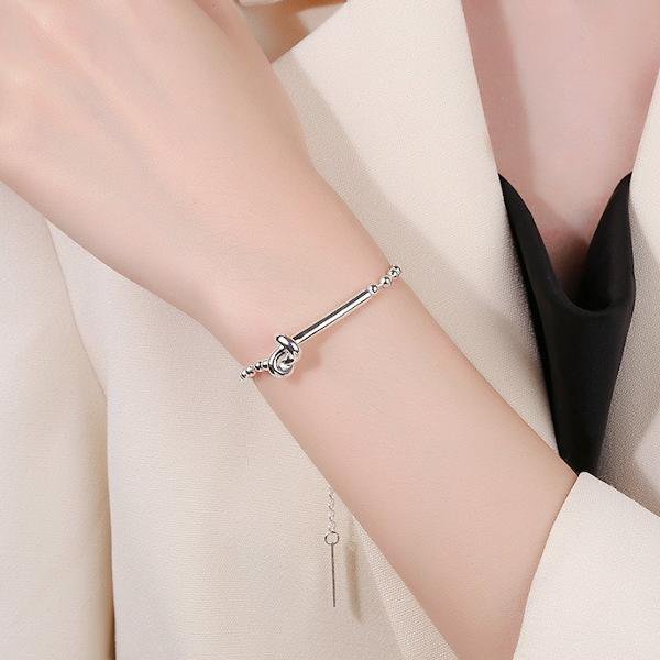 Ball Chain armband-zilveren knoopontwerp