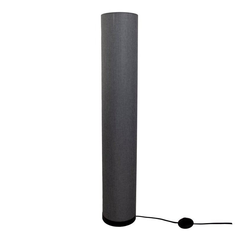 Staande lamp "Beate" Gray gemaakt van metaal en een tekstblazer in grijs, E27 -aansluiting, vloerlamp voor eetkamer, woonkamer, gang of kantoor, ca.