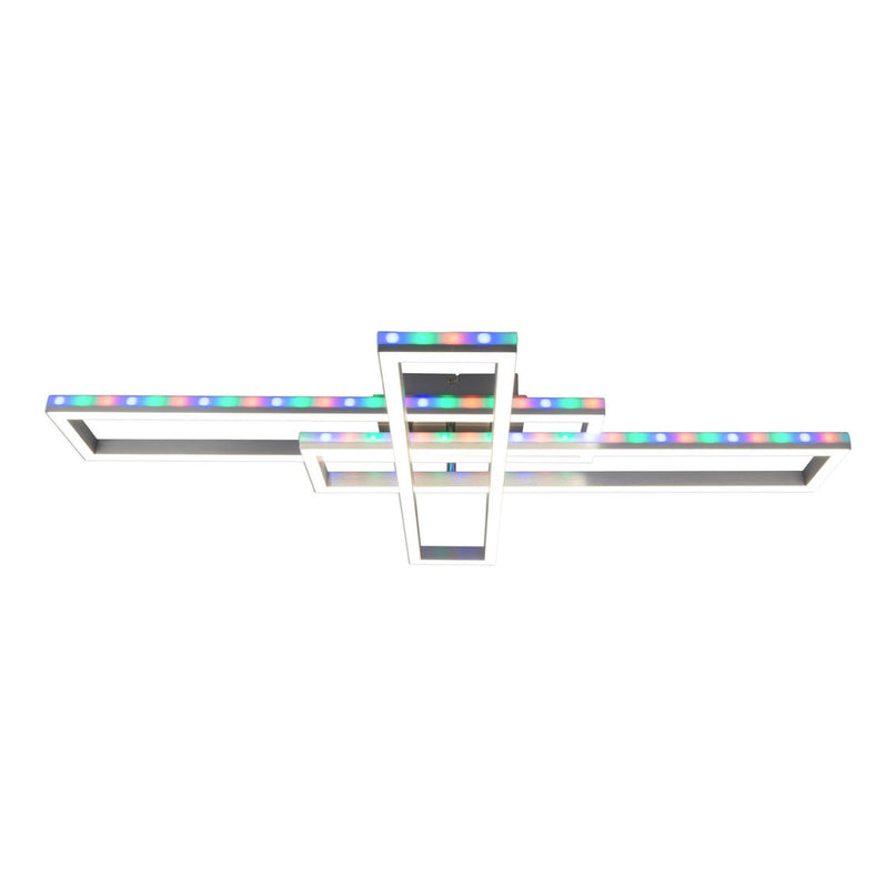 LED CCT-plafondlamp + RGB-backlight "Bantry" met veel functies, 95 cm lang, inclusief afstandsbediening