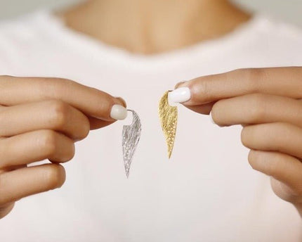 Handgemaakte luxe Frosted Leaf oorbellen