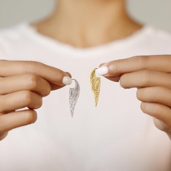 Handgemaakte luxe Frosted Leaf oorbellen