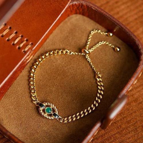 Luxe kettingarmband met groene onyx