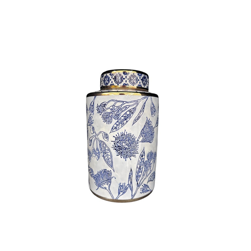 Blauw-witte porseleinen bloemenvaas (voor keuken thuis)