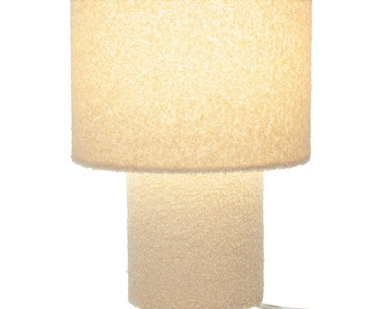 Tabellamp "Fluffy" met tekstbladen en voet in amandel, E27, ca. 31 cm hoog