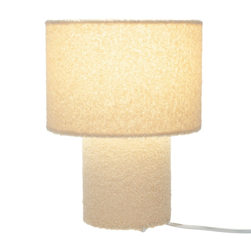 Tabellamp "Fluffy" met tekstbladen en voet in amandel, E27, ca. 31 cm hoog