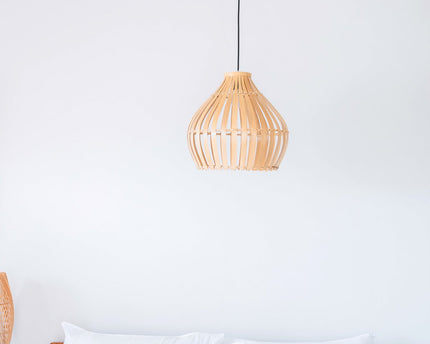 Bamboe Lampenkap – Boho Hanglamp – Bamboe Hanglamp – Lampenkap Klokvormig – Handgemaakte Bamboe Lampenkap KIRMA (Ø 45 cm)